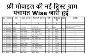 Free-Mobile-Panchayat-Wise-List : फ्री-मोबाइल-योजना-सभी-ग्राम-पंचायत-वाइज-लिस्ट-यहां-से-करें-डाउनलोड